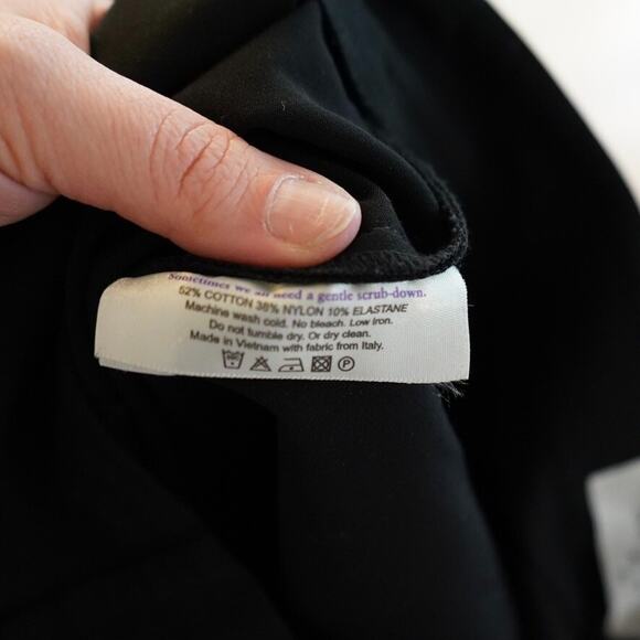 M.M.Lafleur Trouser Pants Womens 10 Black Stretch Straight Leg Classic Side Zip - Picture 4 of 9